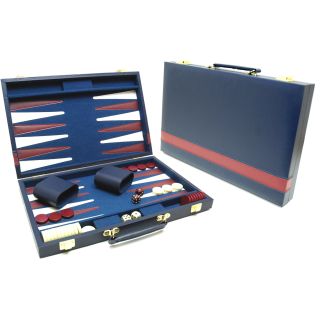 Coffret de backgammon bleu Norbert