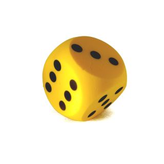 Dé geant en mousse jaune