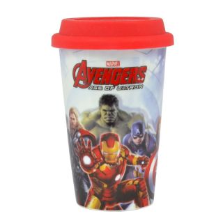 Grand mug en céramique avec couvercle en silcone Avengers