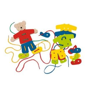 Ours à enfiler des lacets coloré