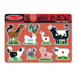 Puzzle musical en bois à encastrer les animaux de la ferme Ricky