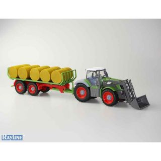 Tracteur radiocommandé avec remorque agricole
