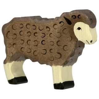 Figurine Holztiger Mouton debout noir